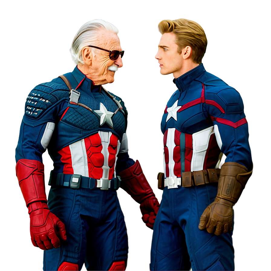 Stan Lee And Captain America Png 06242024