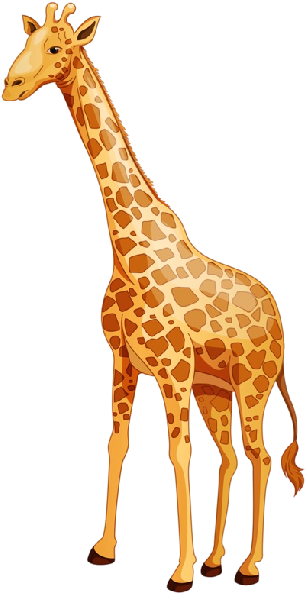 Standing Giraffe Cartoon Illustration