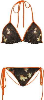 Star Patterned Bikiniwith Orange Straps