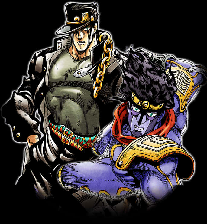 Star Platinumand Jotaro Kujo Illustration