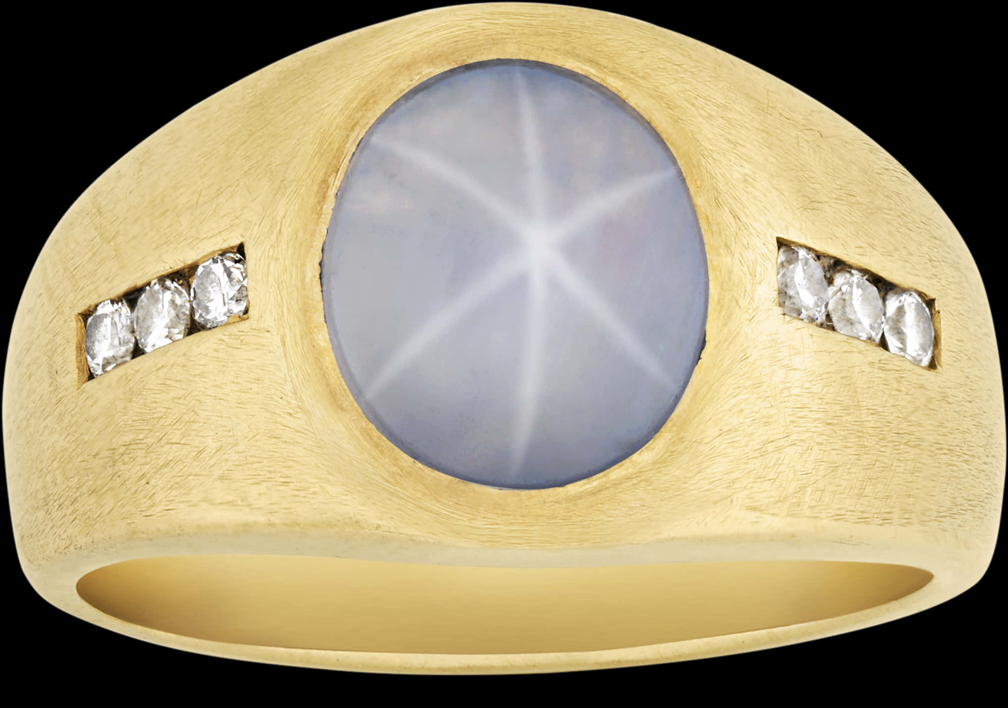 Star Sapphire Gold Ringwith Diamond Accents