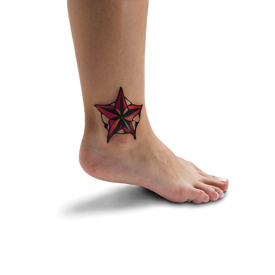 Star Tattoo On Foot Png 06262024