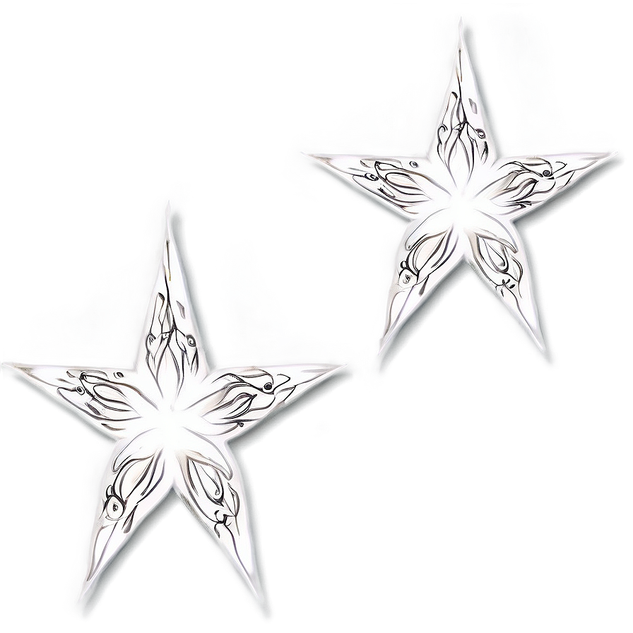 Star Tattoo With Swirls Png 47