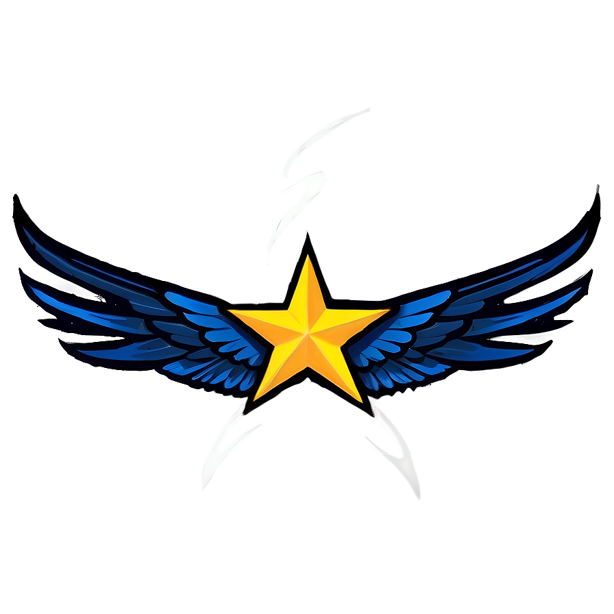 Star Tattoo With Wings Png Xio19