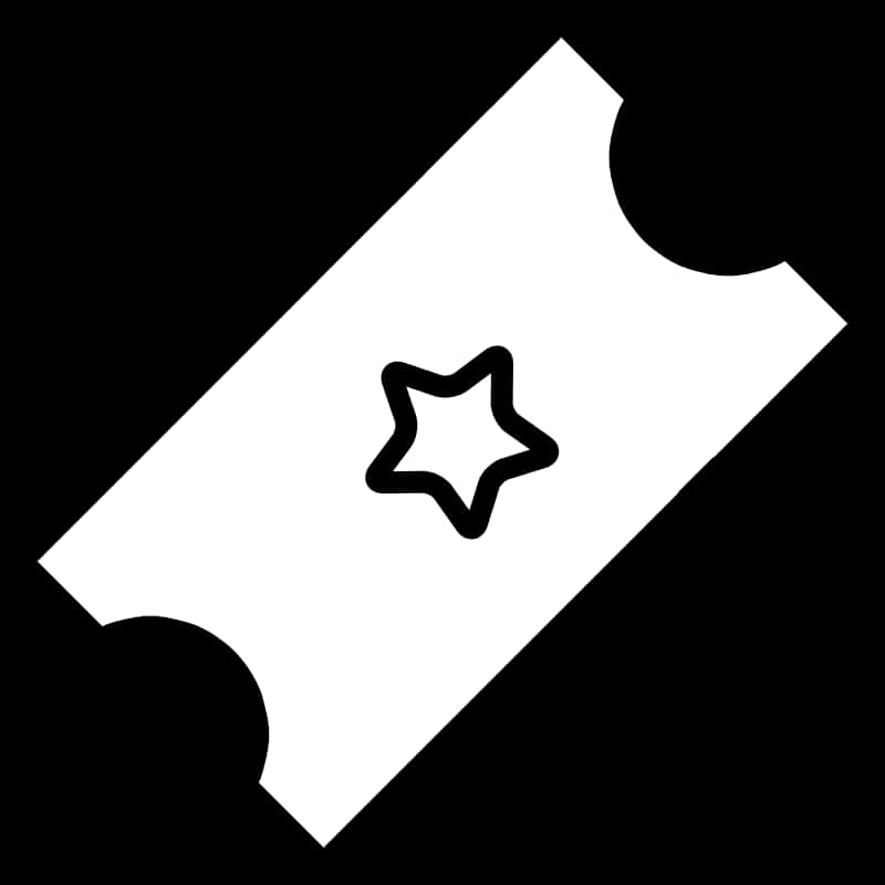 Star Ticket Icon Blackand White