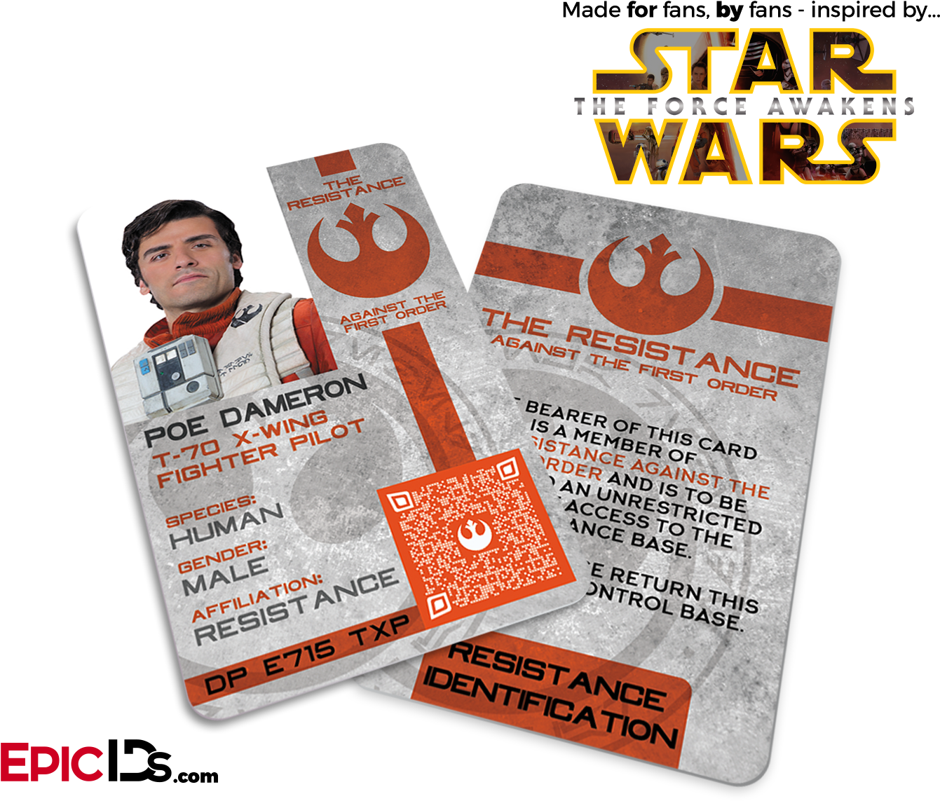 Star Wars Resistance I D Card Poe Dameron