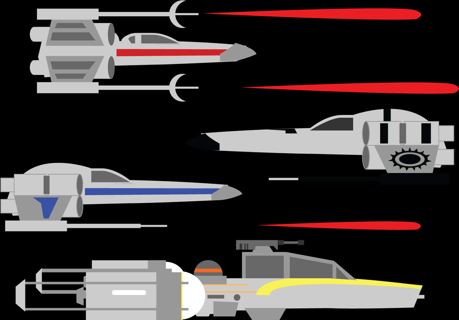 Star Wars Spaceships Vector Art