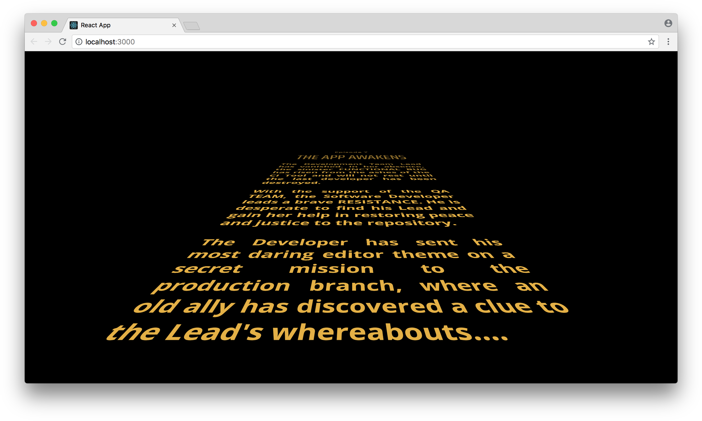 Star Wars Style Scrolling Text Editor Theme