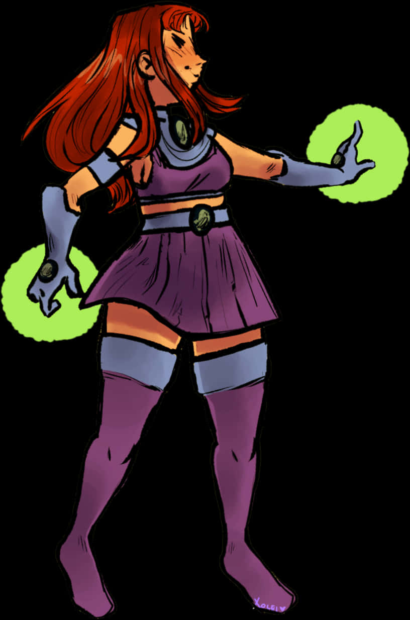 Starfire_ Animated_ Character_ Pose