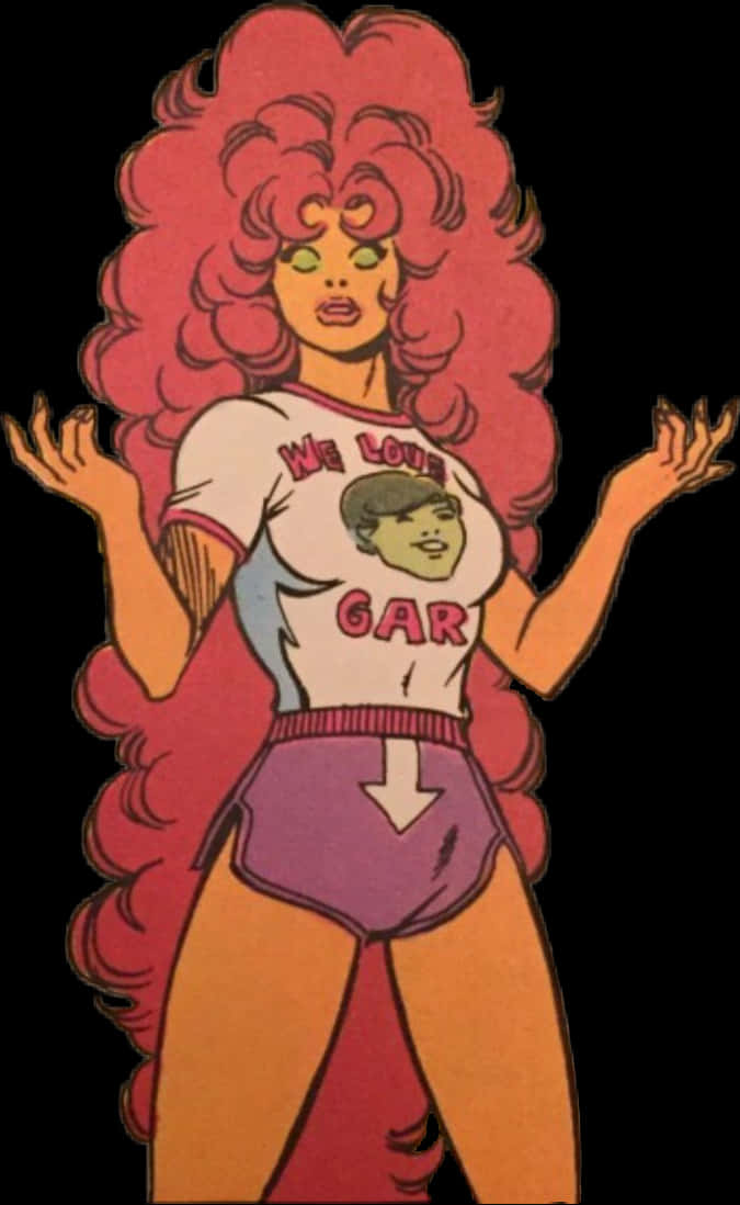 Starfire Supporting Gar T Shirt Illustration