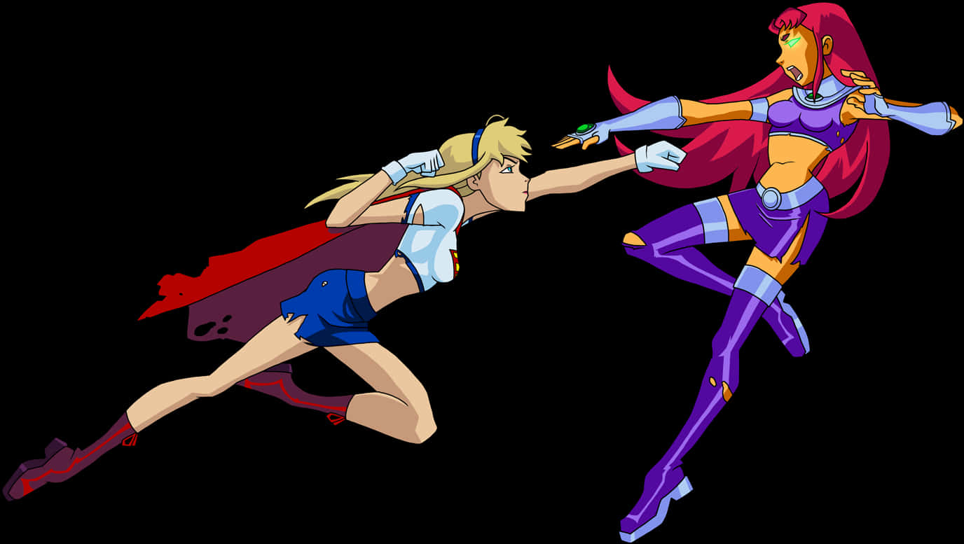 Starfire_vs_ Terra_ Animated_ Showdown