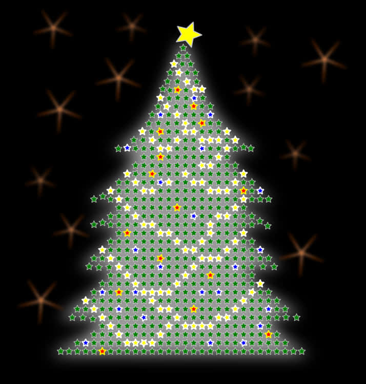 Starlit Christmas Tree Illustration