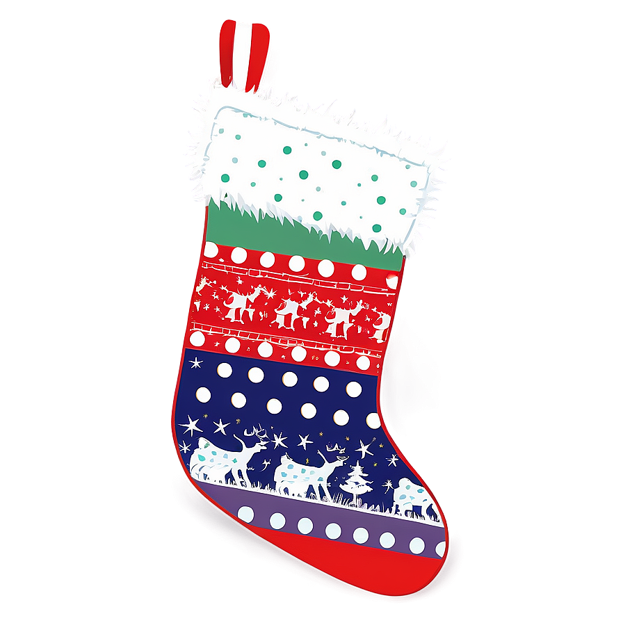 Starry Christmas Stocking Png 06132024