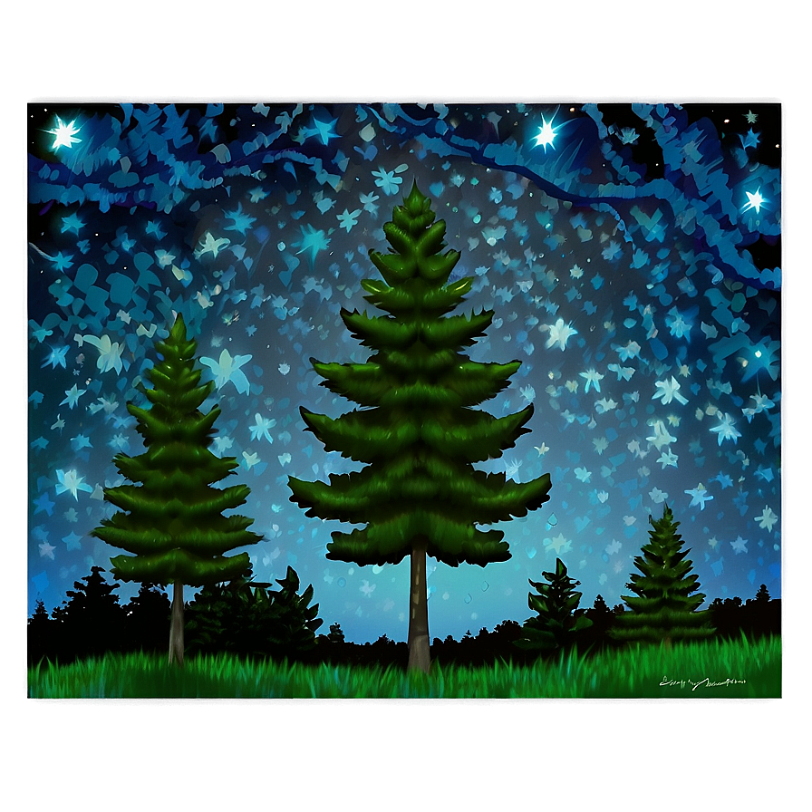 Starry Night Trees Png 69