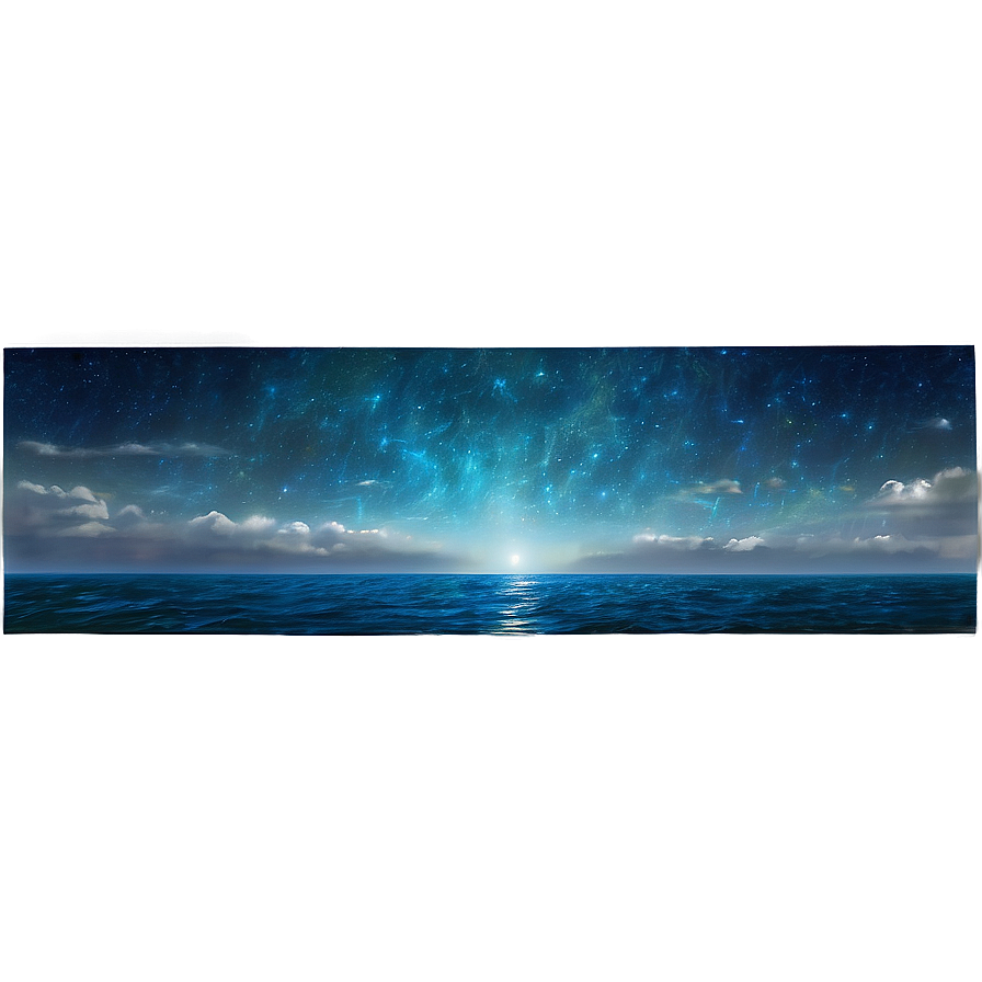 Starry Sky Over Ocean Png Nxd78