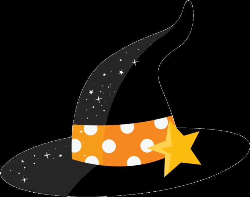 Starry Witch Hat Illustration