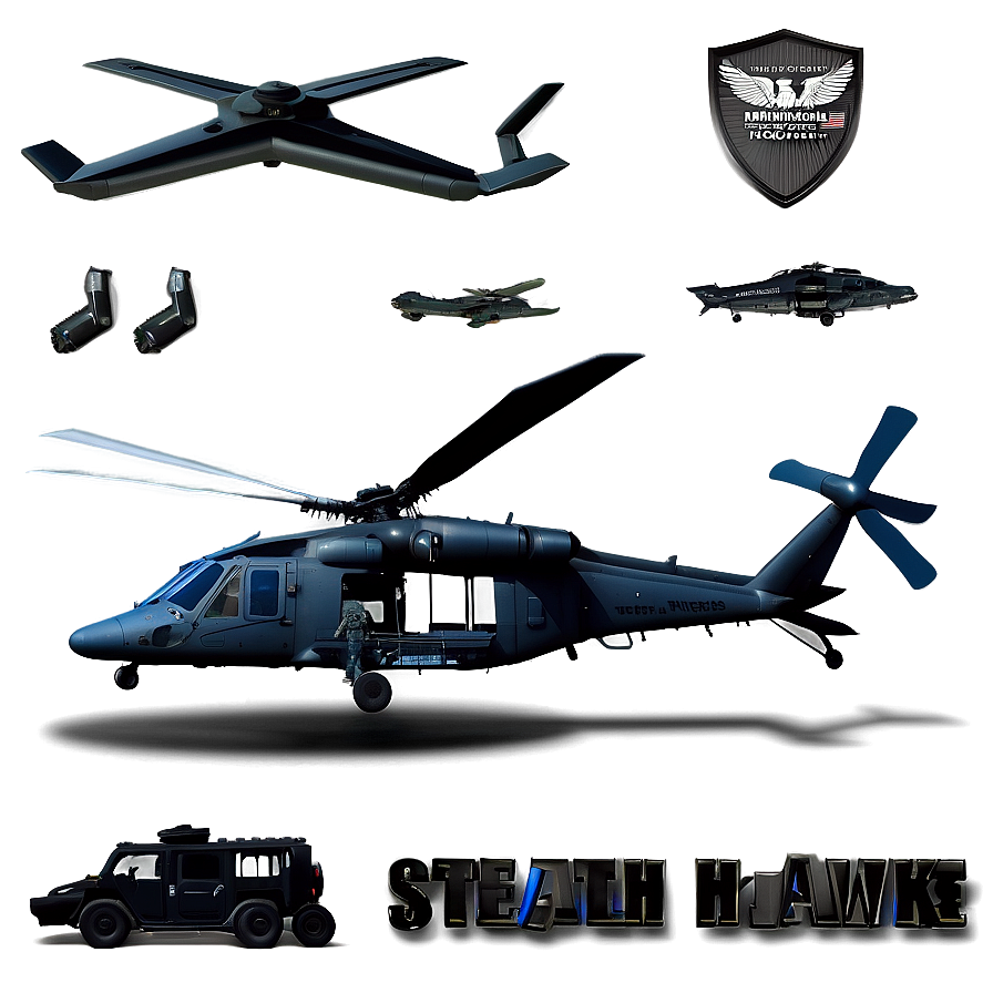 Stealth Black Hawk Helicopter Png Dmf11