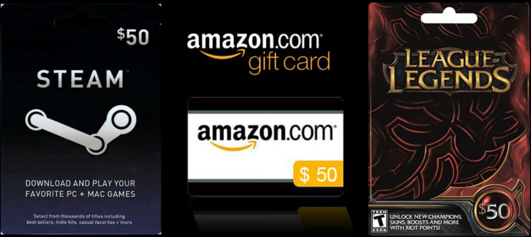 Steam Amazon Lo L Gift Cards50 Dollars