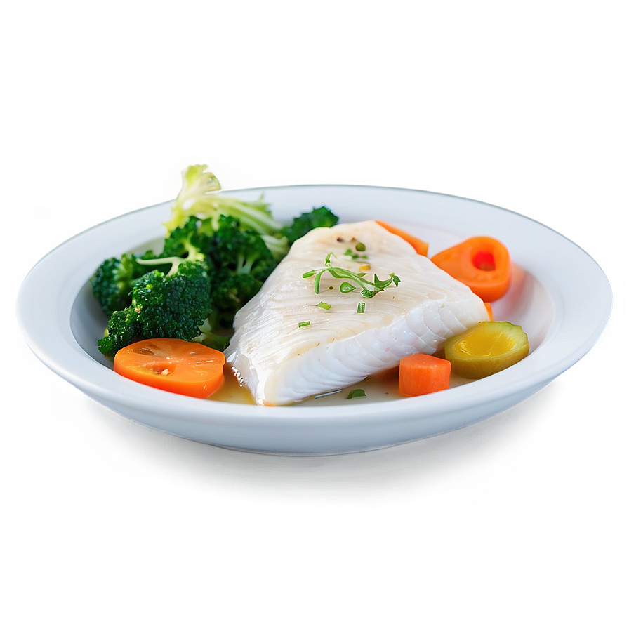 Steamed Cod With Vegetables Png Jgn61