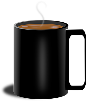 Steaming Black Coffee Mug