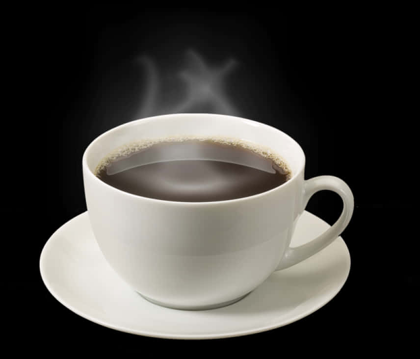 Steaming Coffee Cupon Black Background