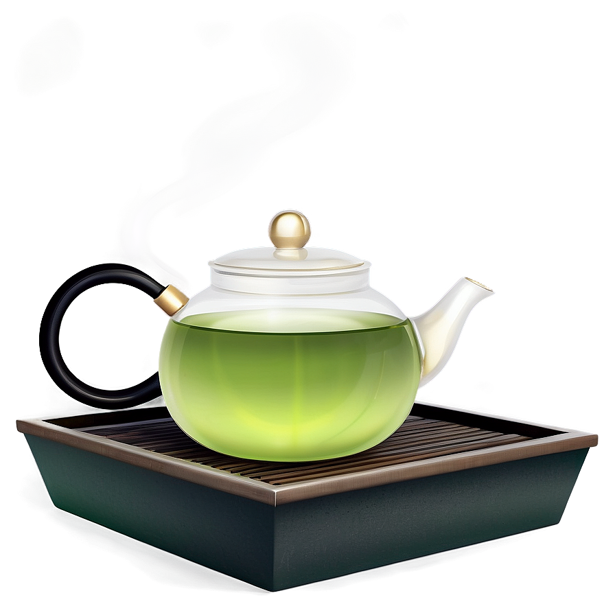 Steaming Green Tea Pot Png Okw42