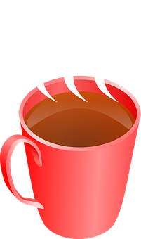 Steaming Red Coffee Mug Clipart