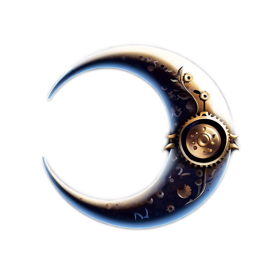 Steampunk Crescent Moon Png 06252024