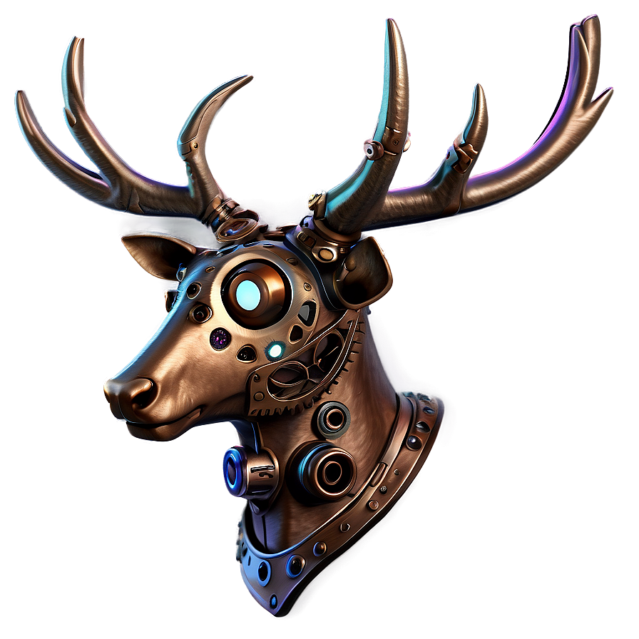 Steampunk Deer Head Design Png 35