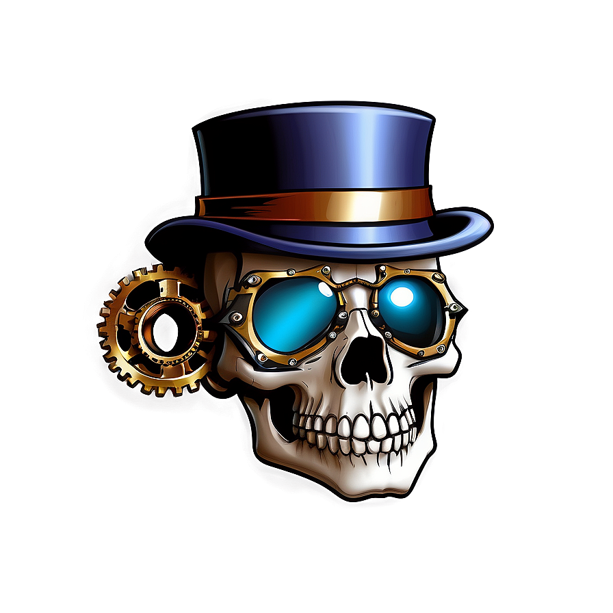 Steampunk Skull Face Design Png 88