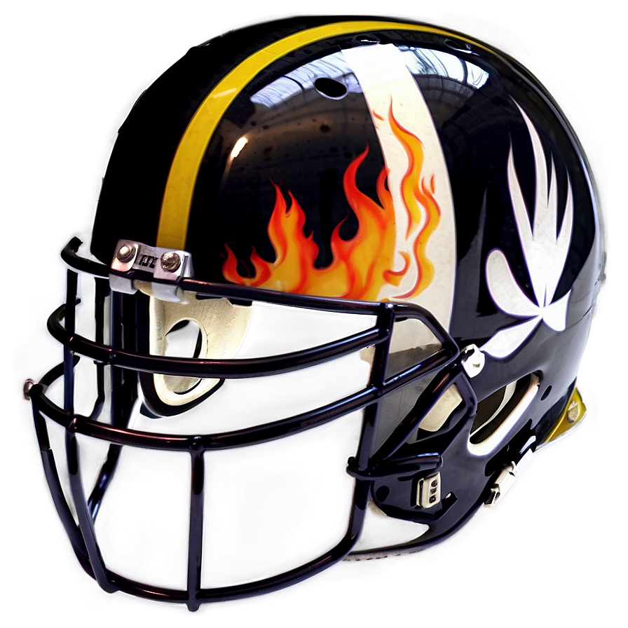 Steelers Helmet With Flames Png 06282024