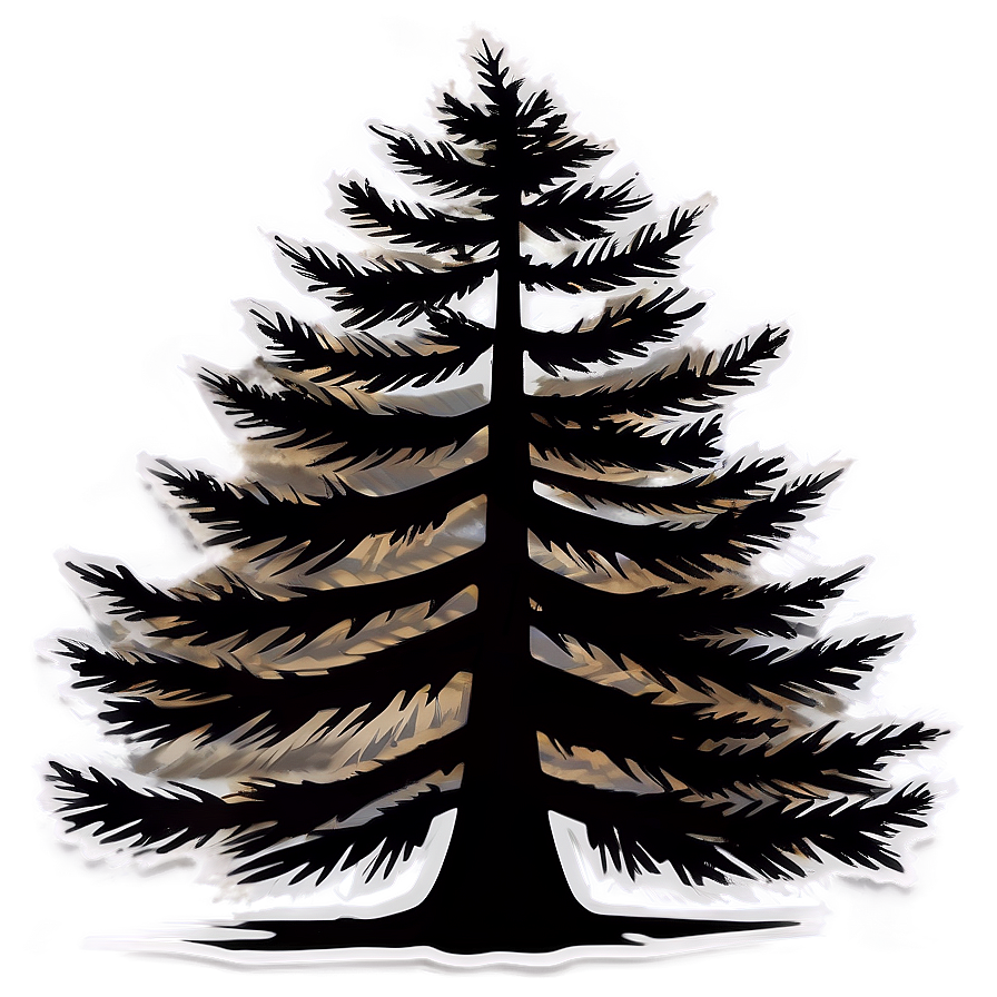 Stencil Of Spruce Tree Silhouette Png Lui