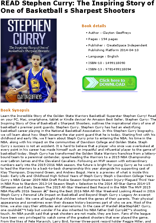 Stephen Curry Inspiring Story Book Cover