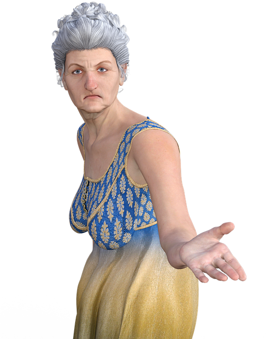 Stern Grandmother3 D Character