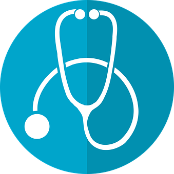 Stethoscope Icon Blue Background