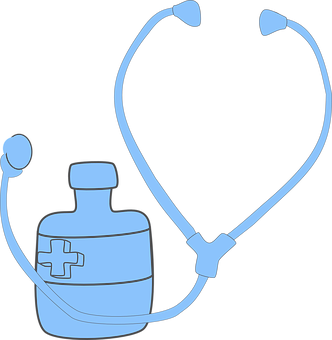 Stethoscopeand Medicine Bottle Graphic