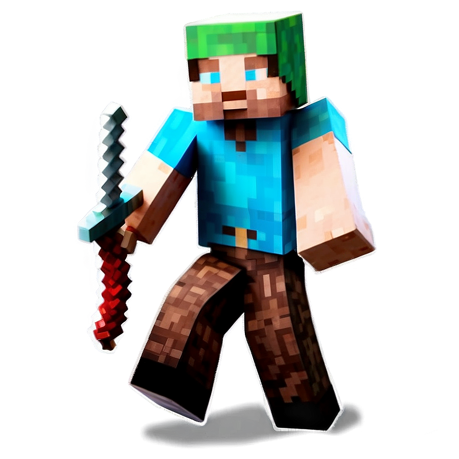 Steve Fighting Zombies Minecraft Png 57