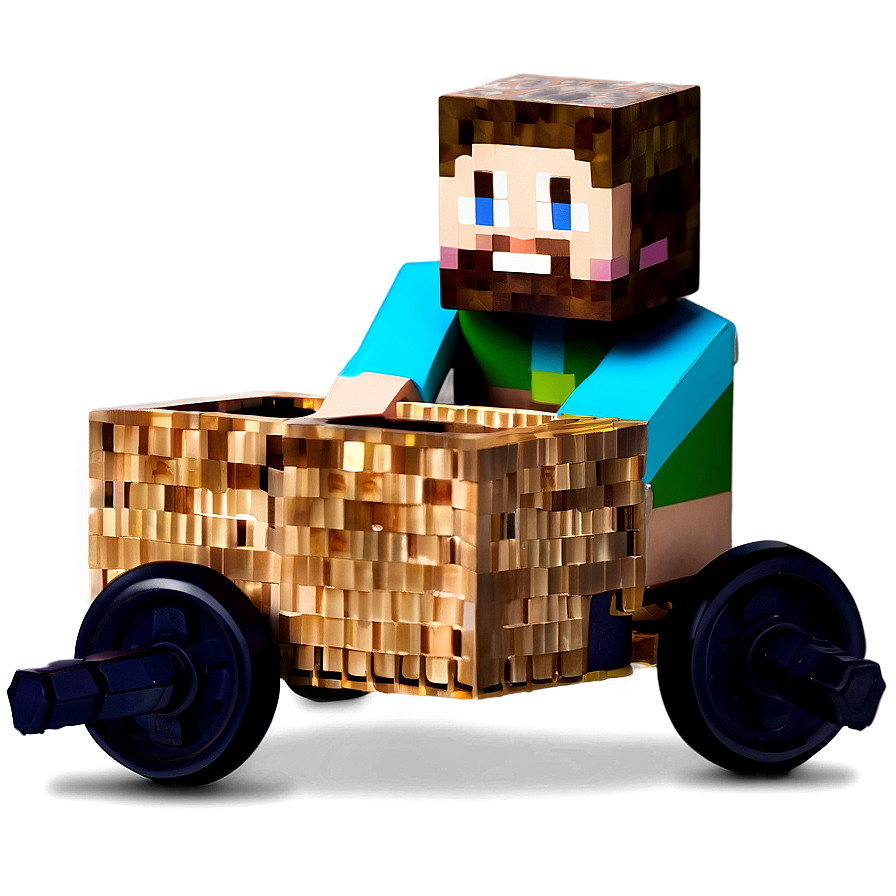 Steve In Minecart Png 05242024