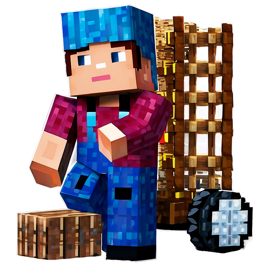 Steve In Minecart Png 05242024