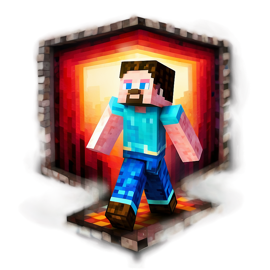 Steve In Nether Minecraft Png 05242024