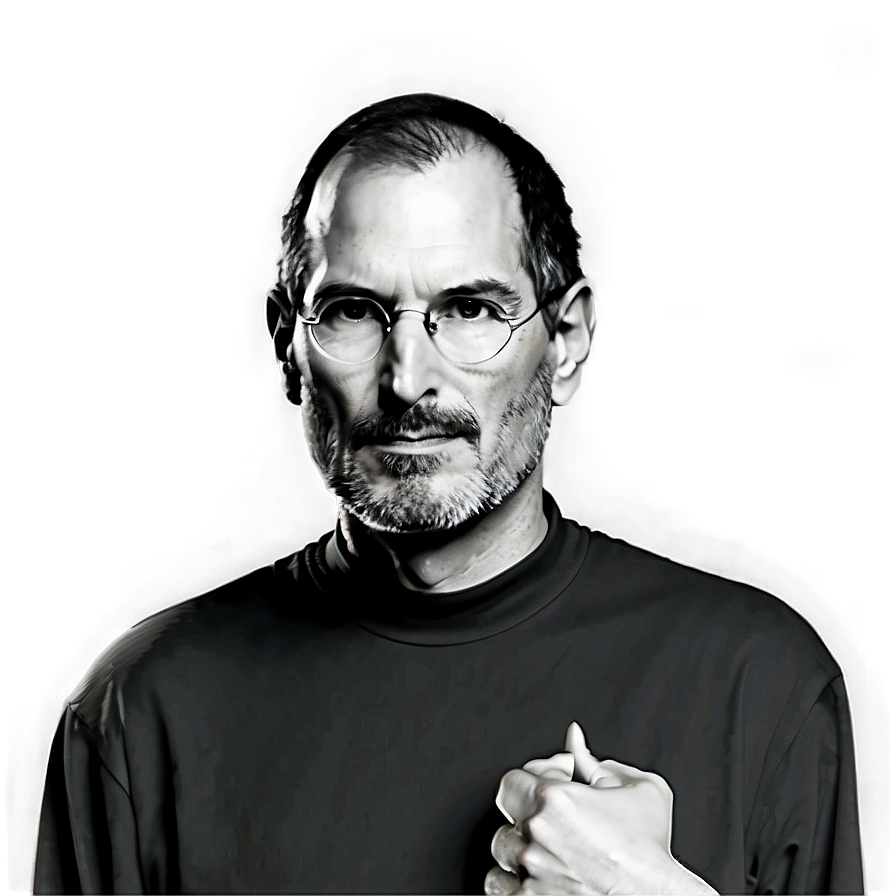 Steve Jobs Black And White Png Fch48