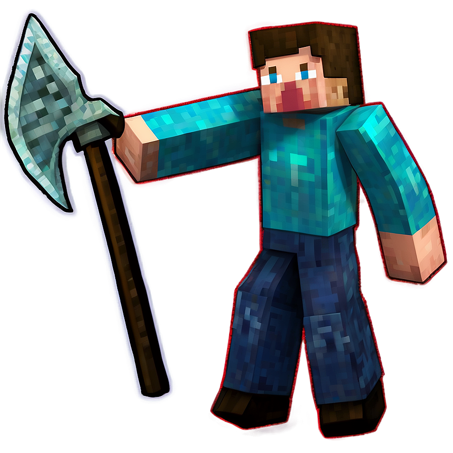 Steve With Pickaxe Minecraft Png Cxk42