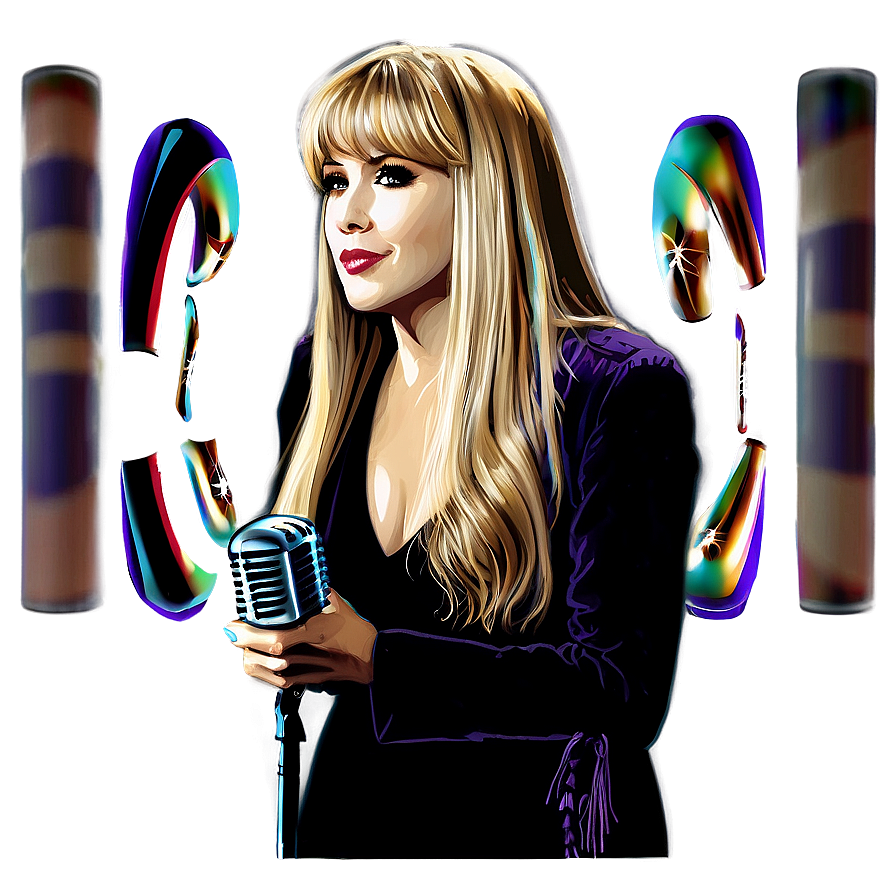 Stevie Nicks With Microphone Png 51