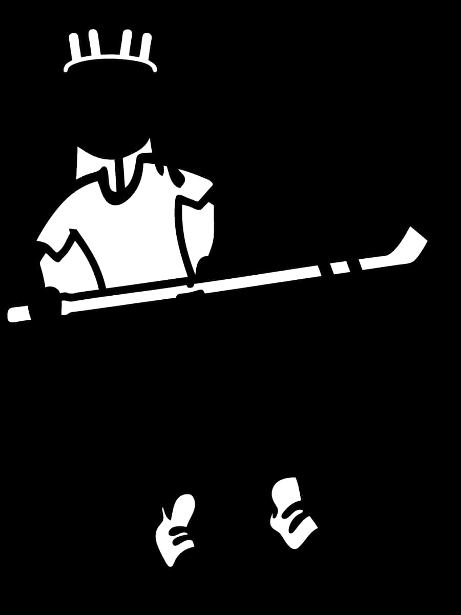 Stick Figure Hockey Player Silhouette