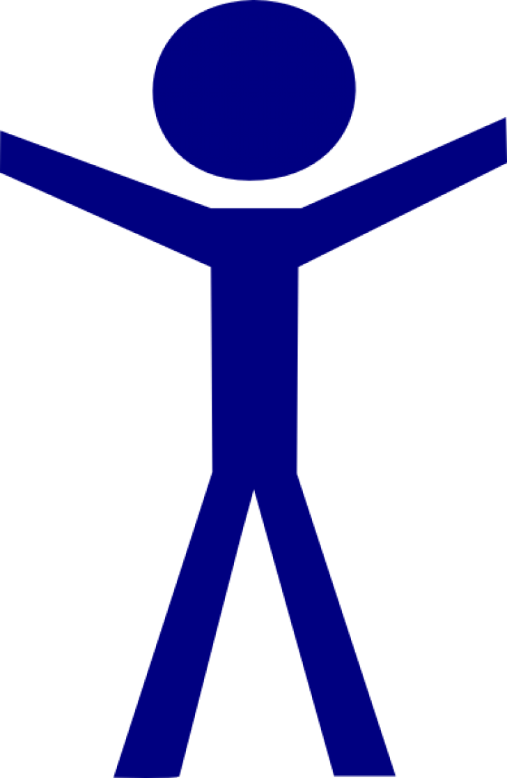 Stick Figure Icon Blue