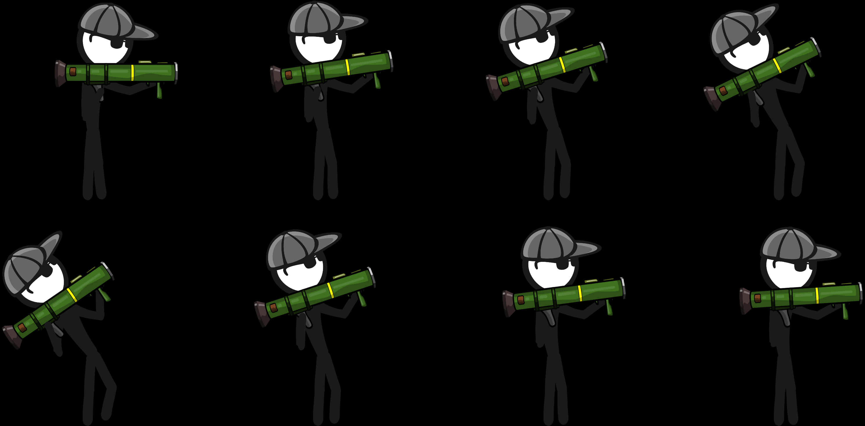 Stickman_ Bazooka_ Animation_ Spritesheet