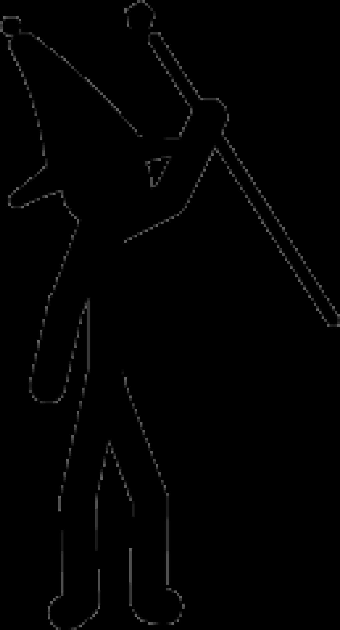 Stickman Holding Umbrella Silhouette