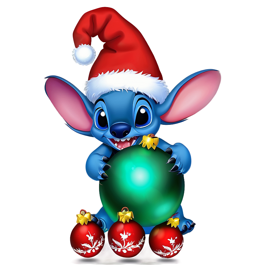 Stitch And Christmas Baubles Png Tgd