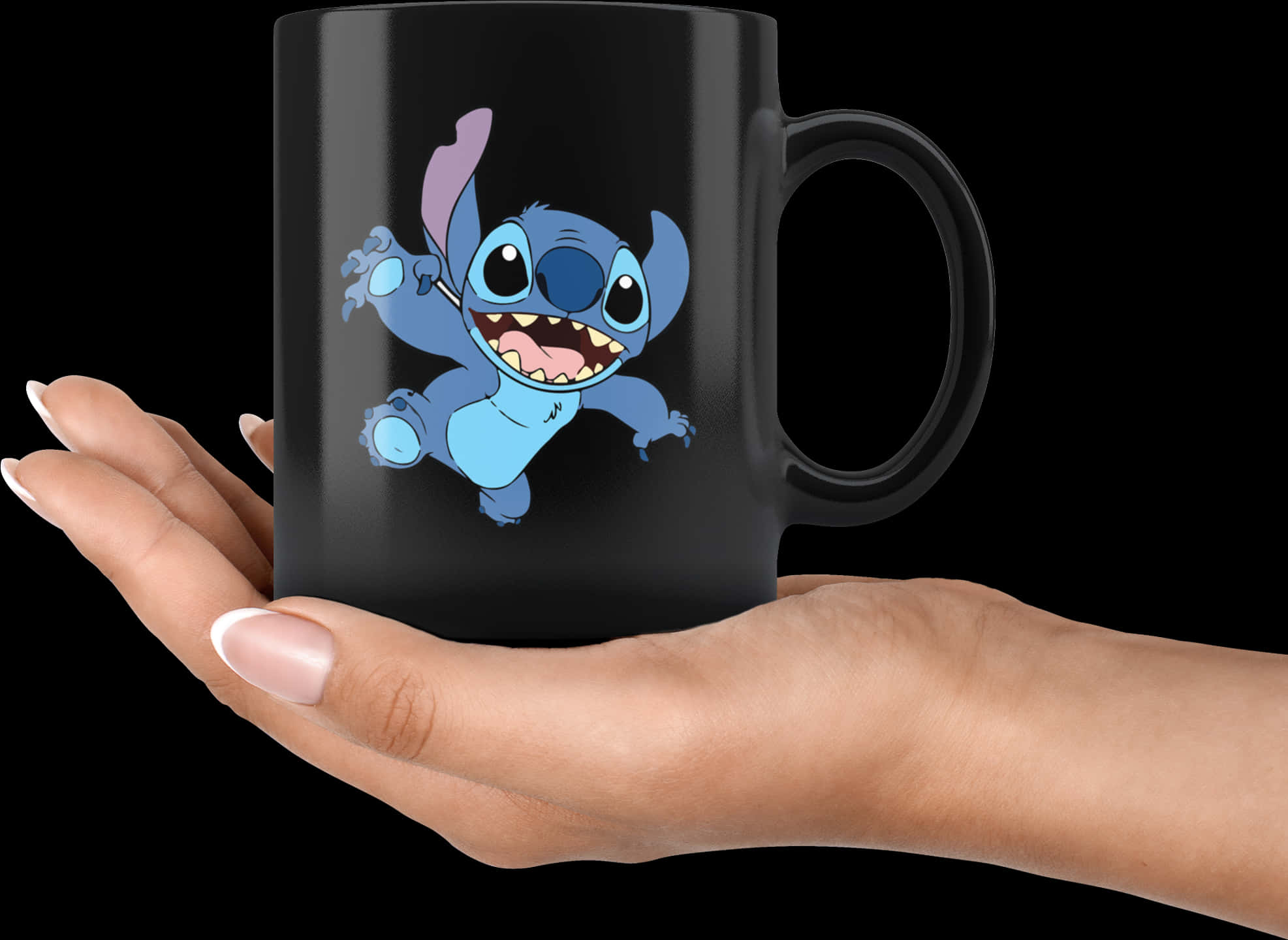 Stitch Character Black Mug