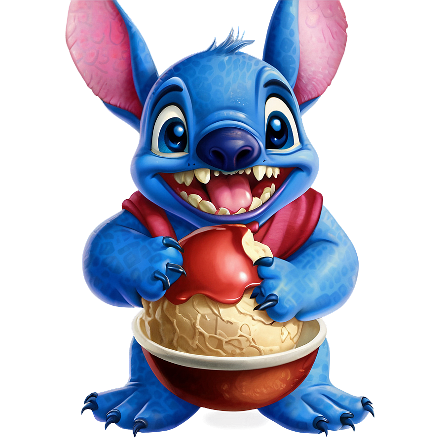 Stitch Eating Ice Cream Png Tiw89